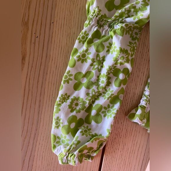 Almost Famous Green and white Floral boho crop top retro blouse- small - Picture 5 of 6